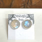 Moonstone Sterling Silver Stud Earrings - 5 Sizes Available