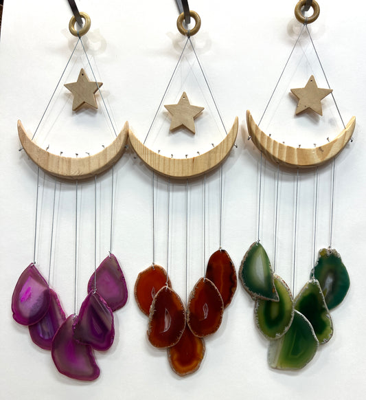 Agate Crescent Moon Chimes