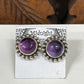 Amethyst Sterling Silver Stud Earrings - 2 Sizes Available