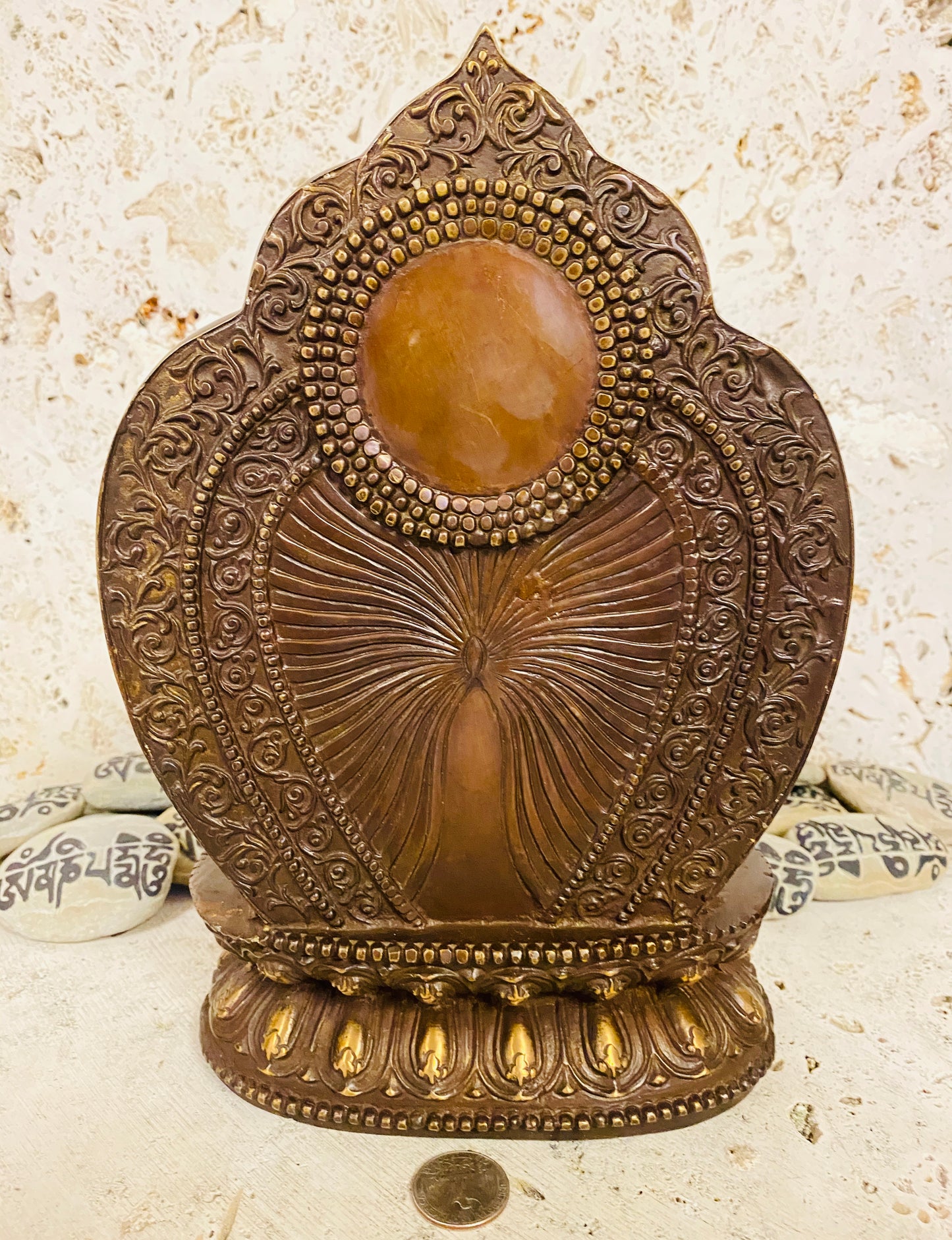 Hand Finished Brass Medicine Buddha Statue - 27cm x 18cm