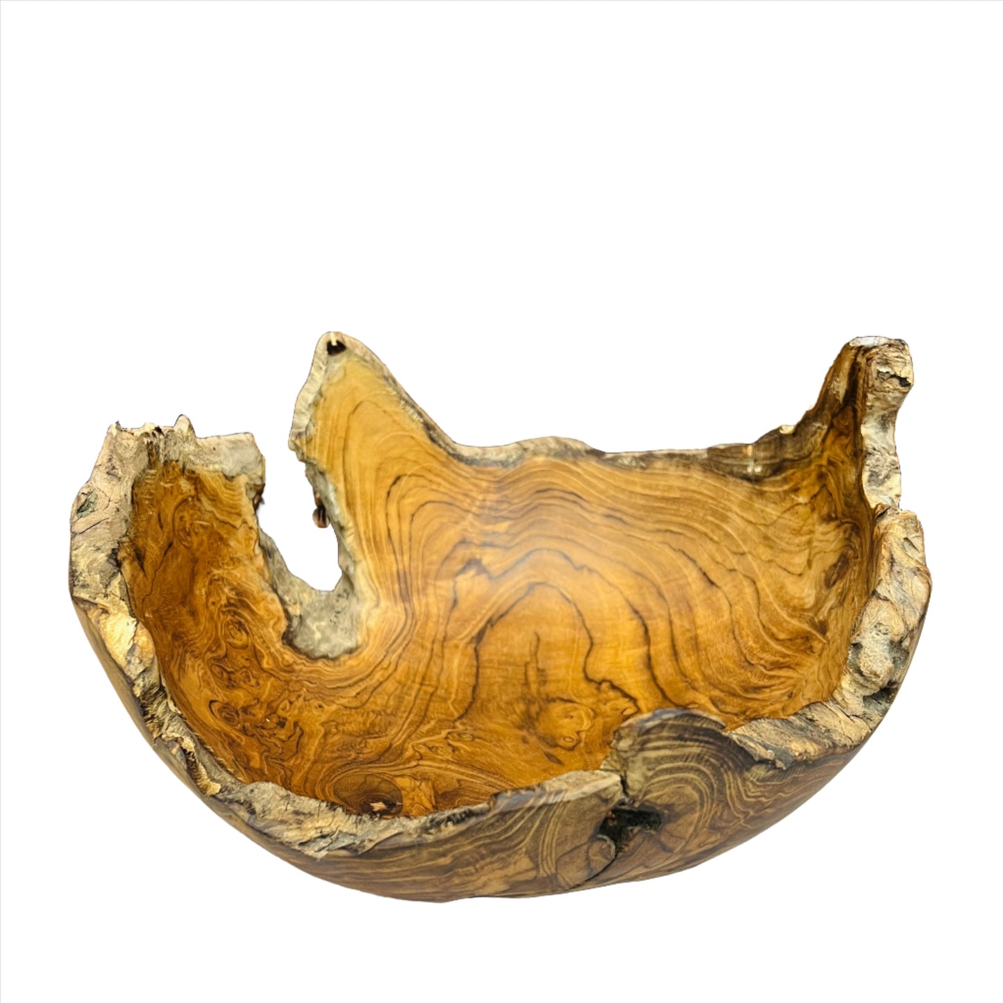 Rustic Teak Wood Raw Edge Bowl