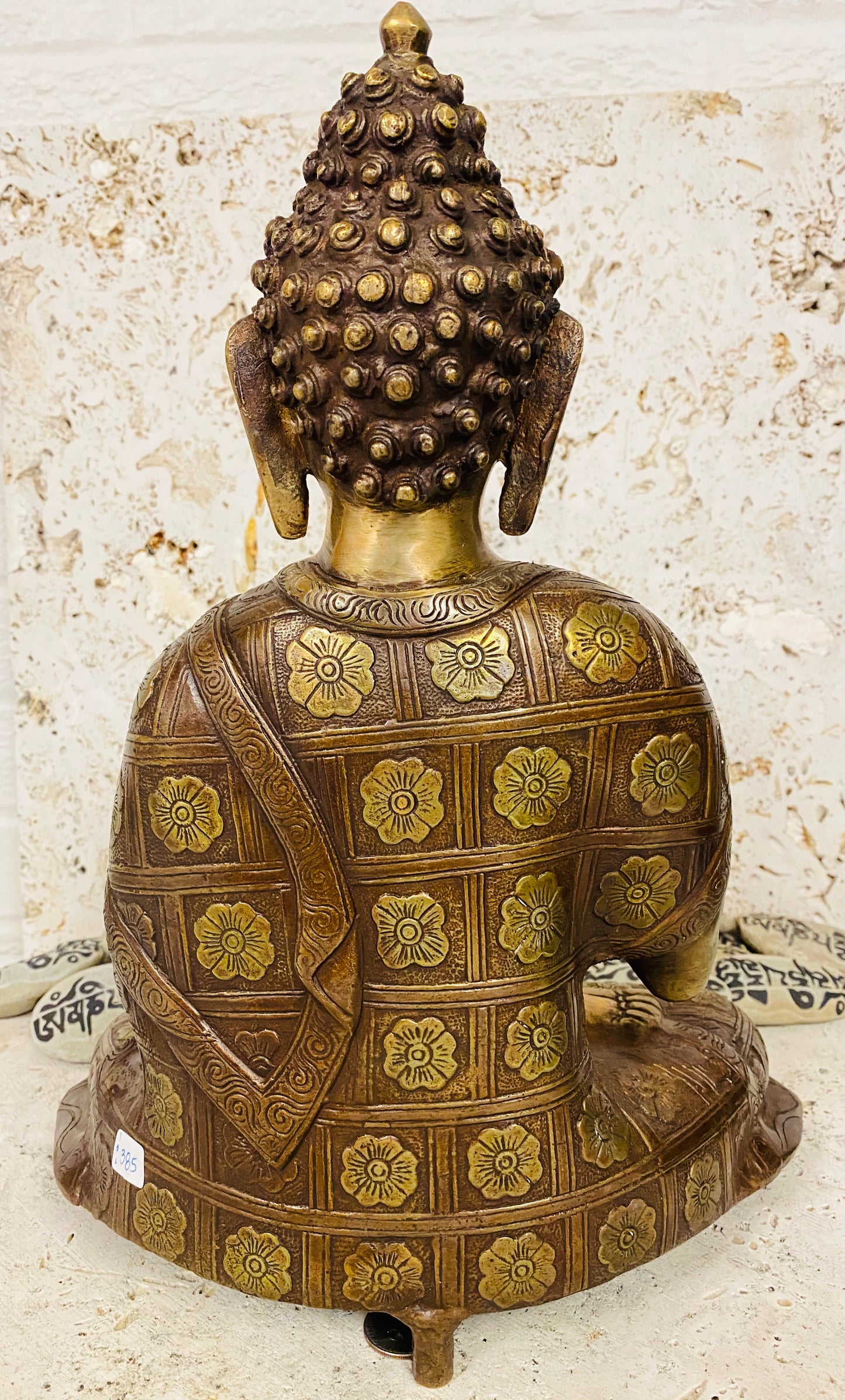 Hand Finished Brass Abhaya Buddha Statue - 36cm x 28cm