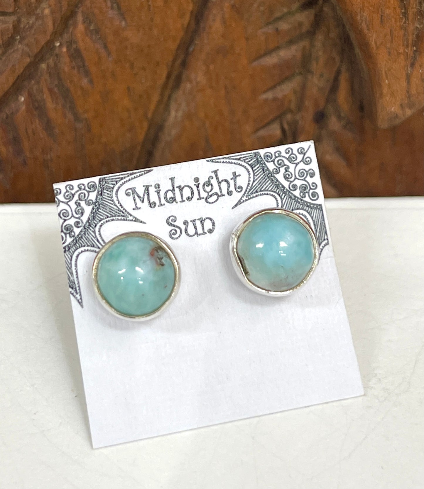 Larimar Sterling Silver Stud Earrings