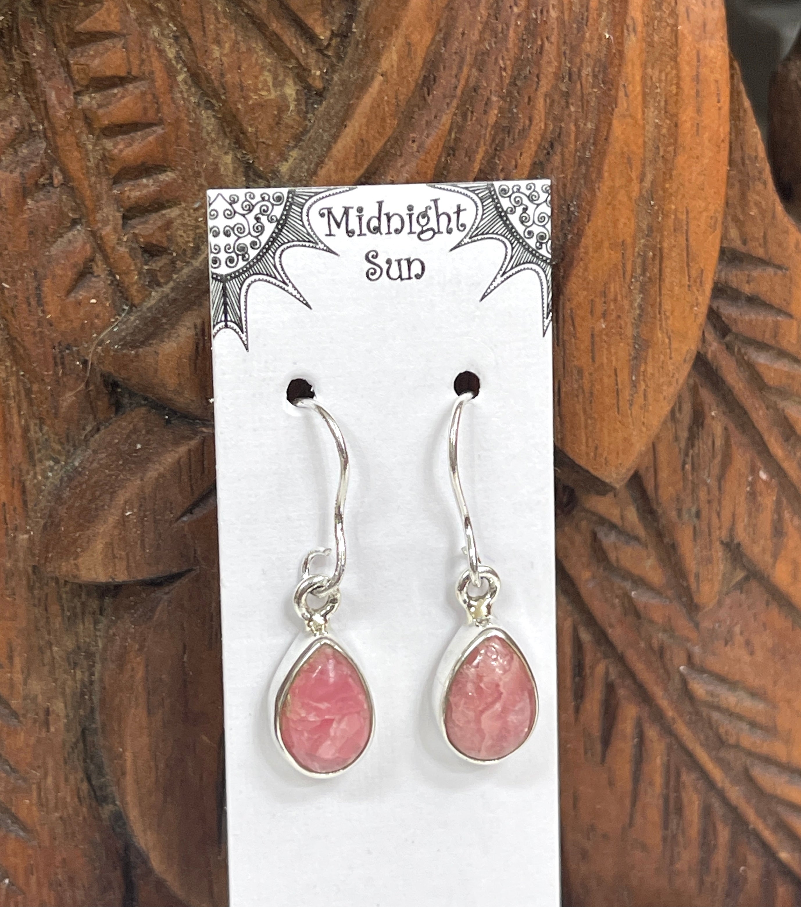 Rhodochrosite on sale earrings sterling