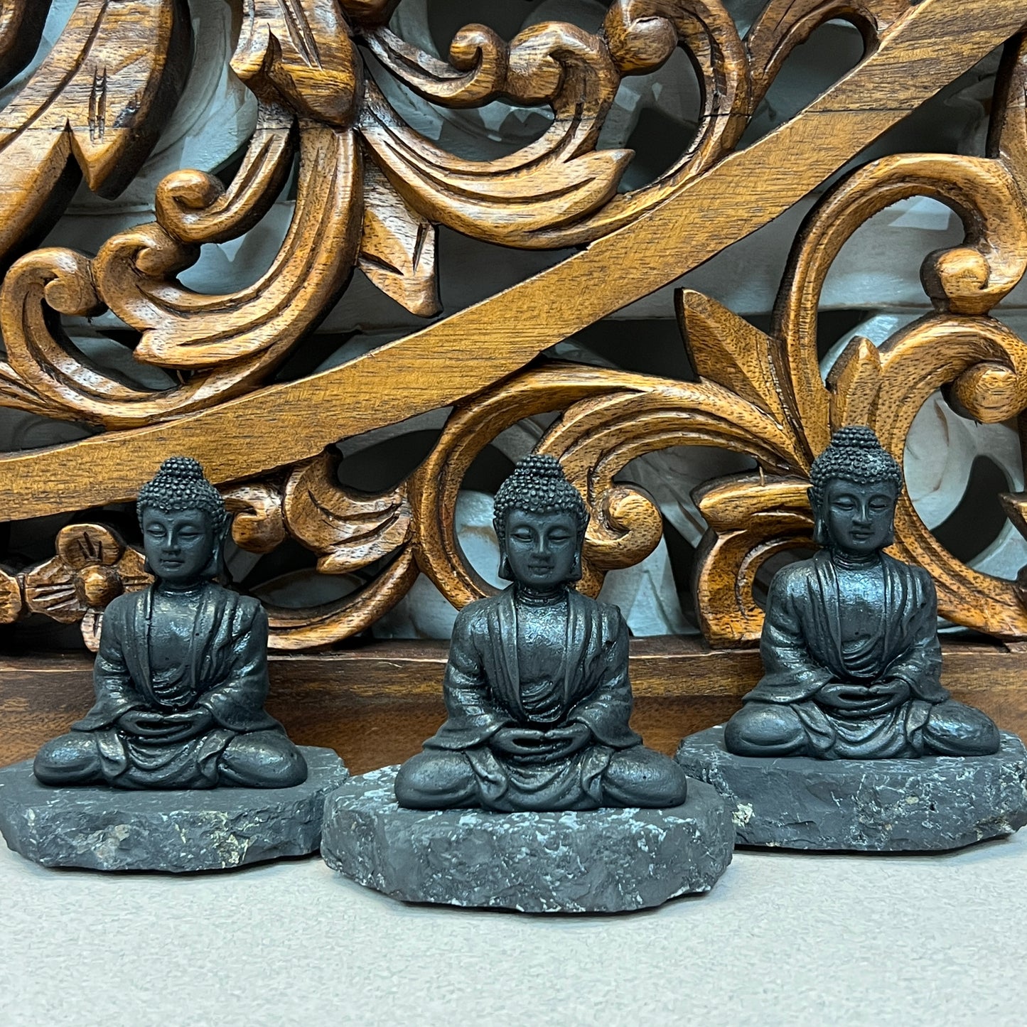 Shungite Buddha Carving