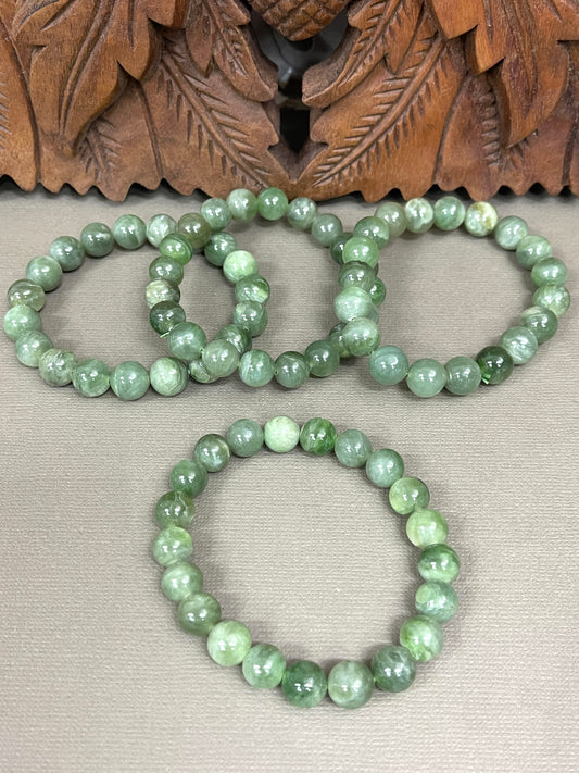 Burmese Jade Stretchy Bracelets - 10mm rounds