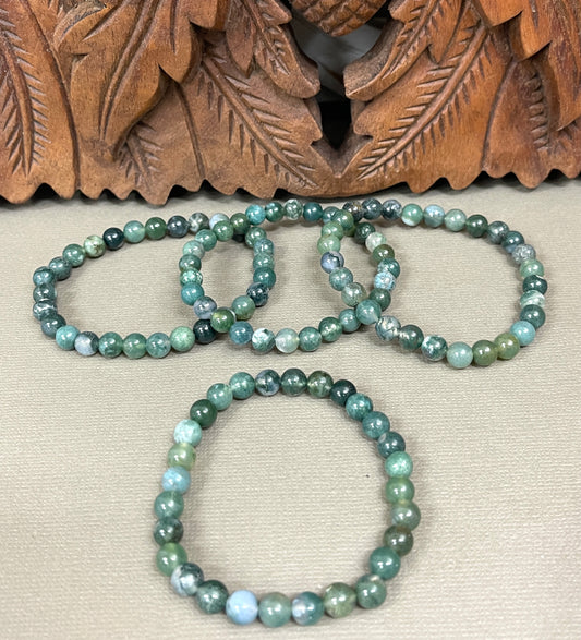 Moss Agate Stretchy Bracelets