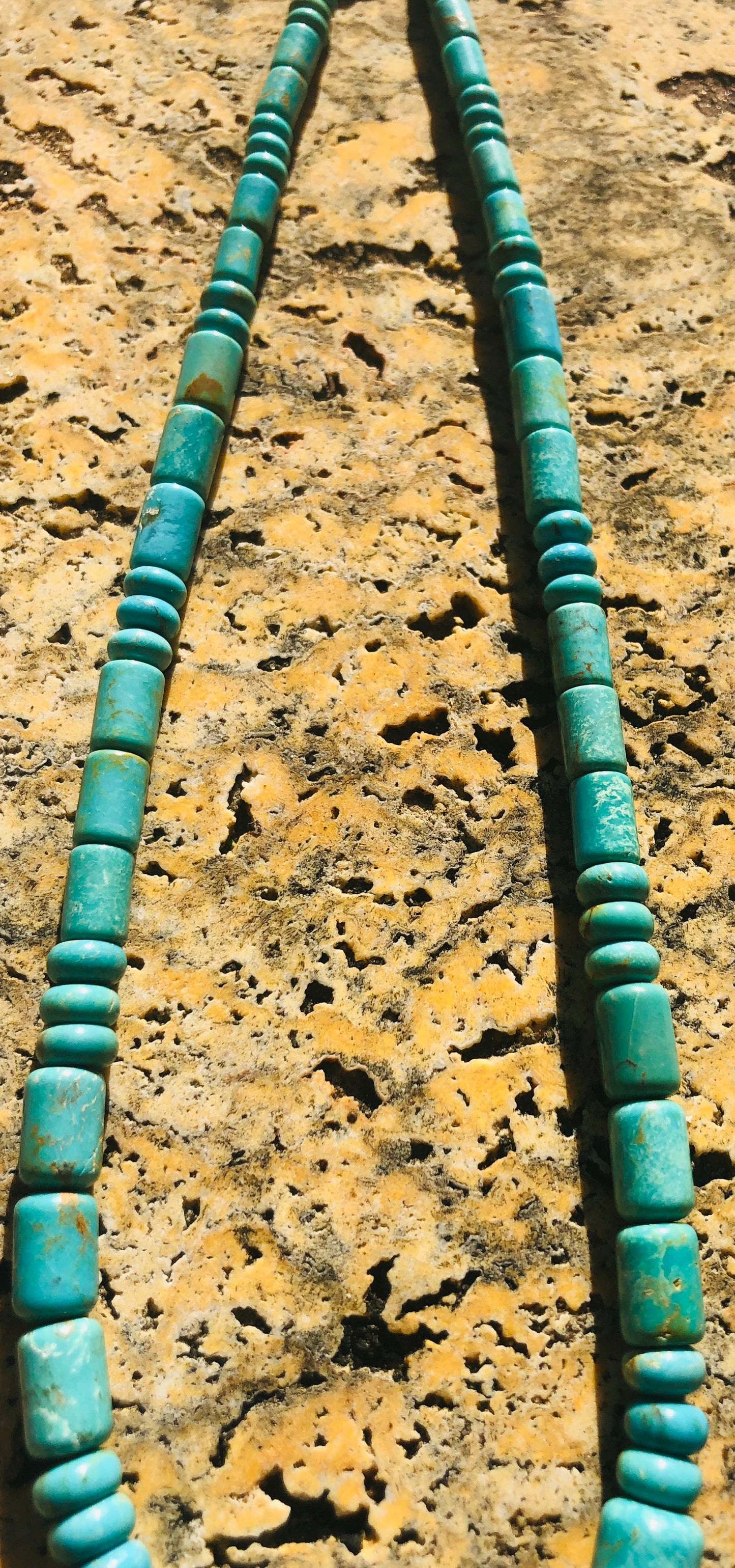 Natural Turquoise Tube Necklace