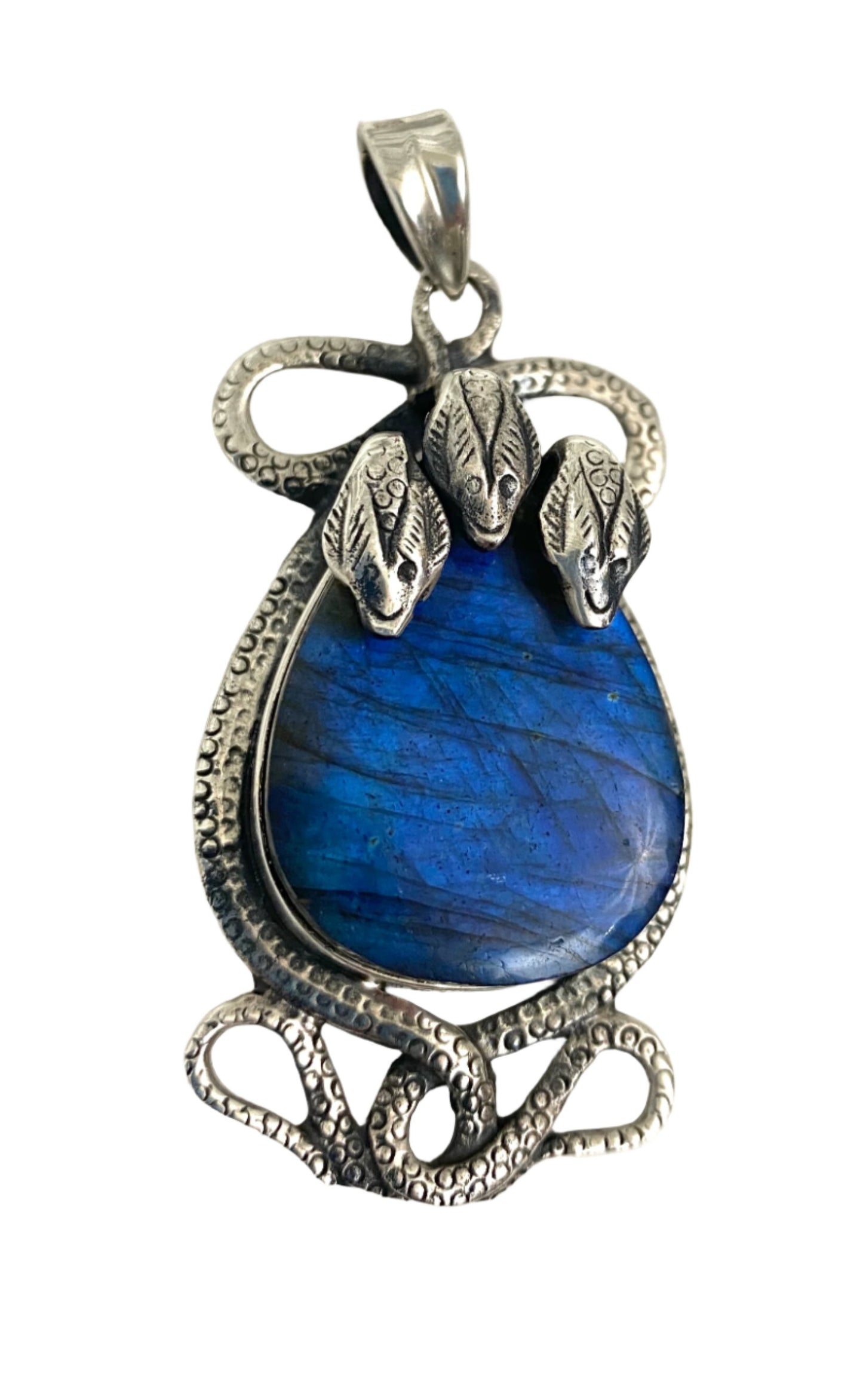 Sterling 3 Headed Snake Pendants
