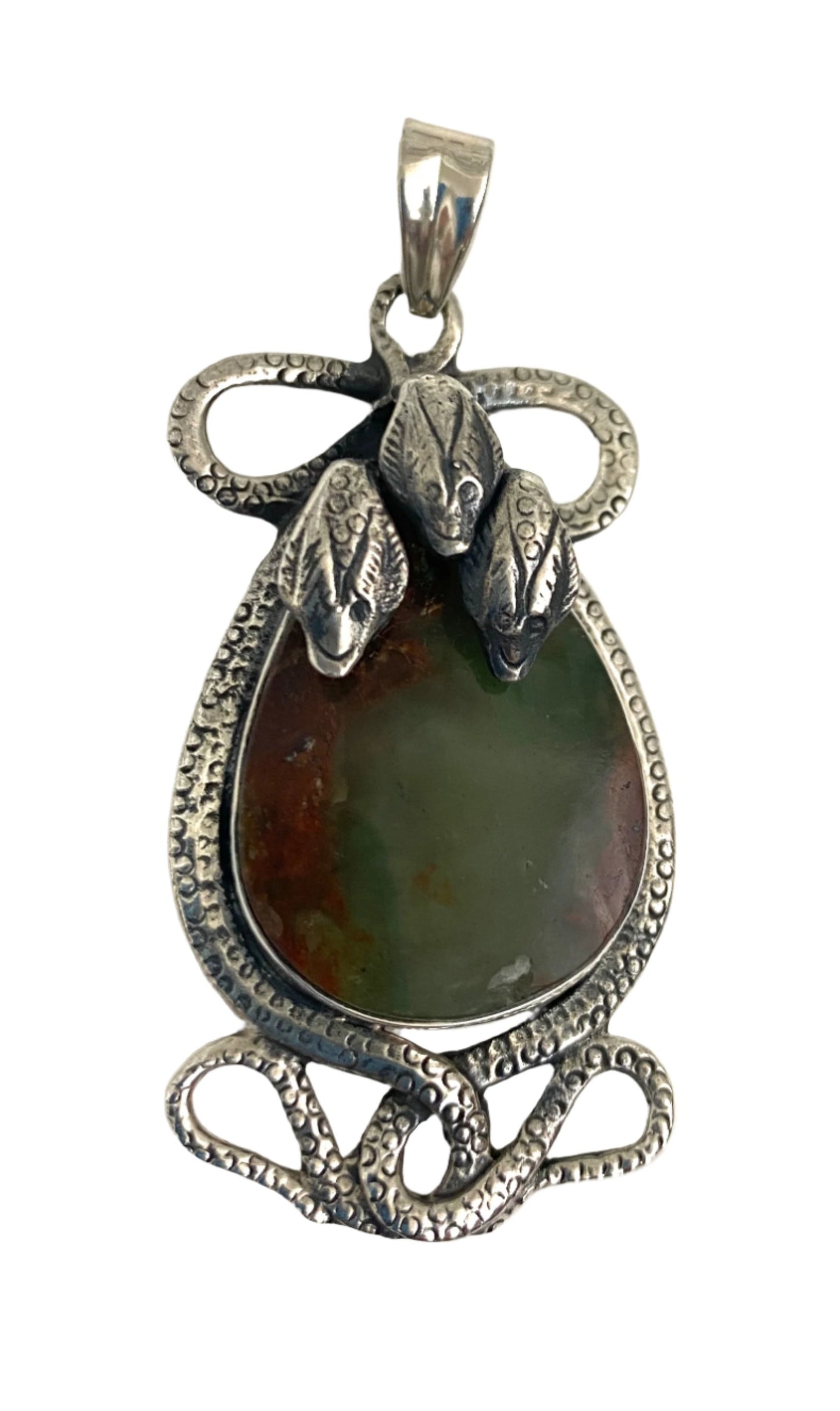Sterling 3 Headed Snake Pendants