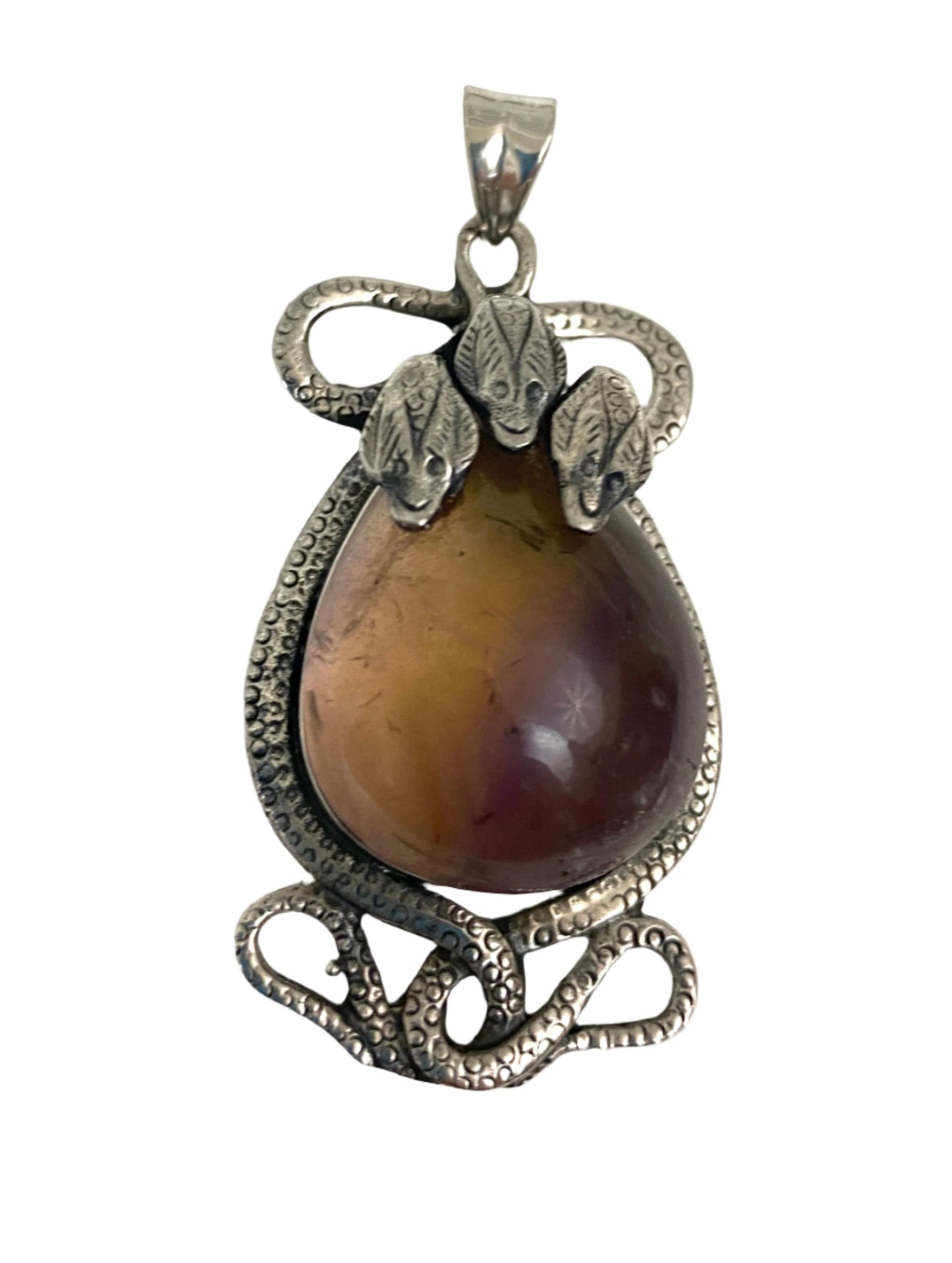 Sterling 3 Headed Snake Pendants