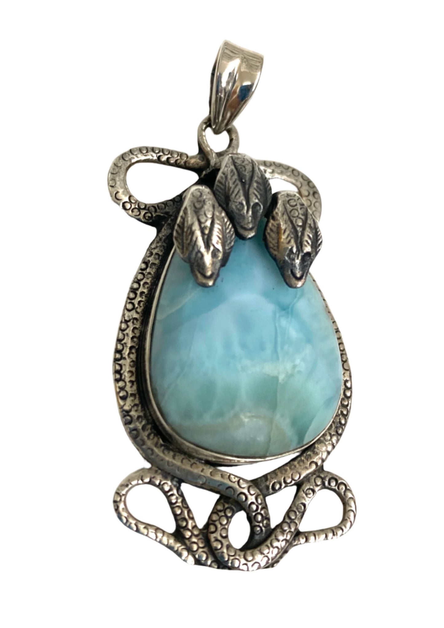 Sterling 3 Headed Snake Pendants