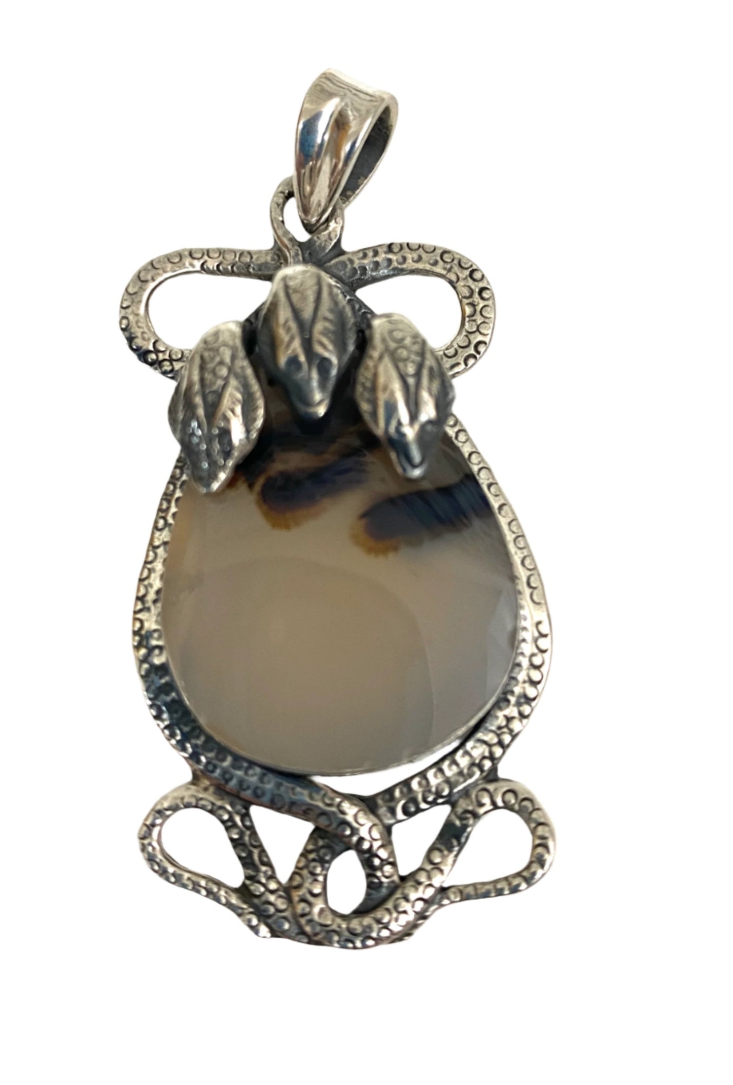 Sterling 3 Headed Snake Pendants