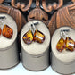 Amber Drop Earrings Sterling Silver