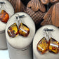 Amber Drop Earrings Sterling Silver