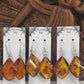Amber Drop Earrings Sterling Silver
