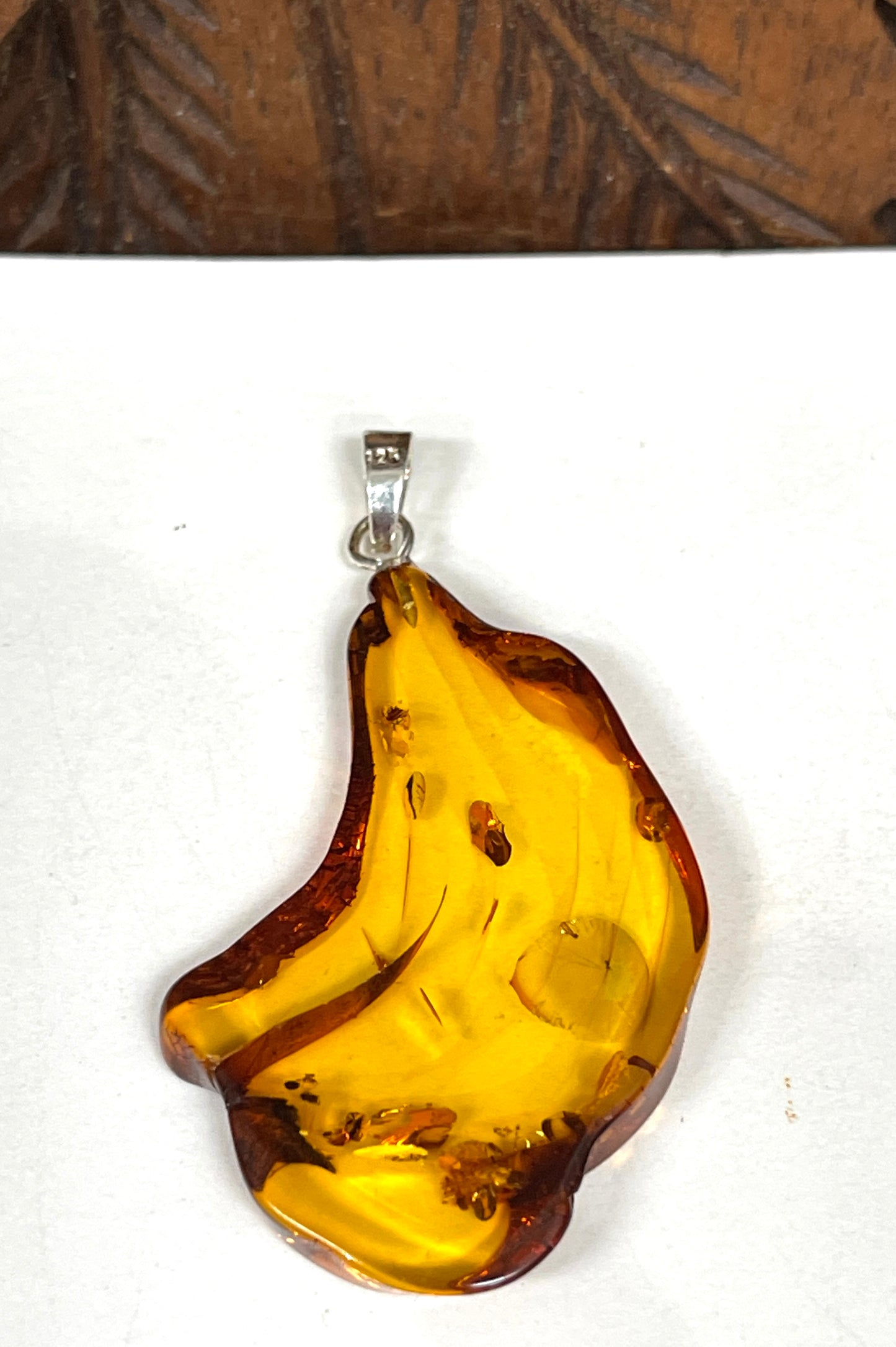 Natural Amber Slice Pendants