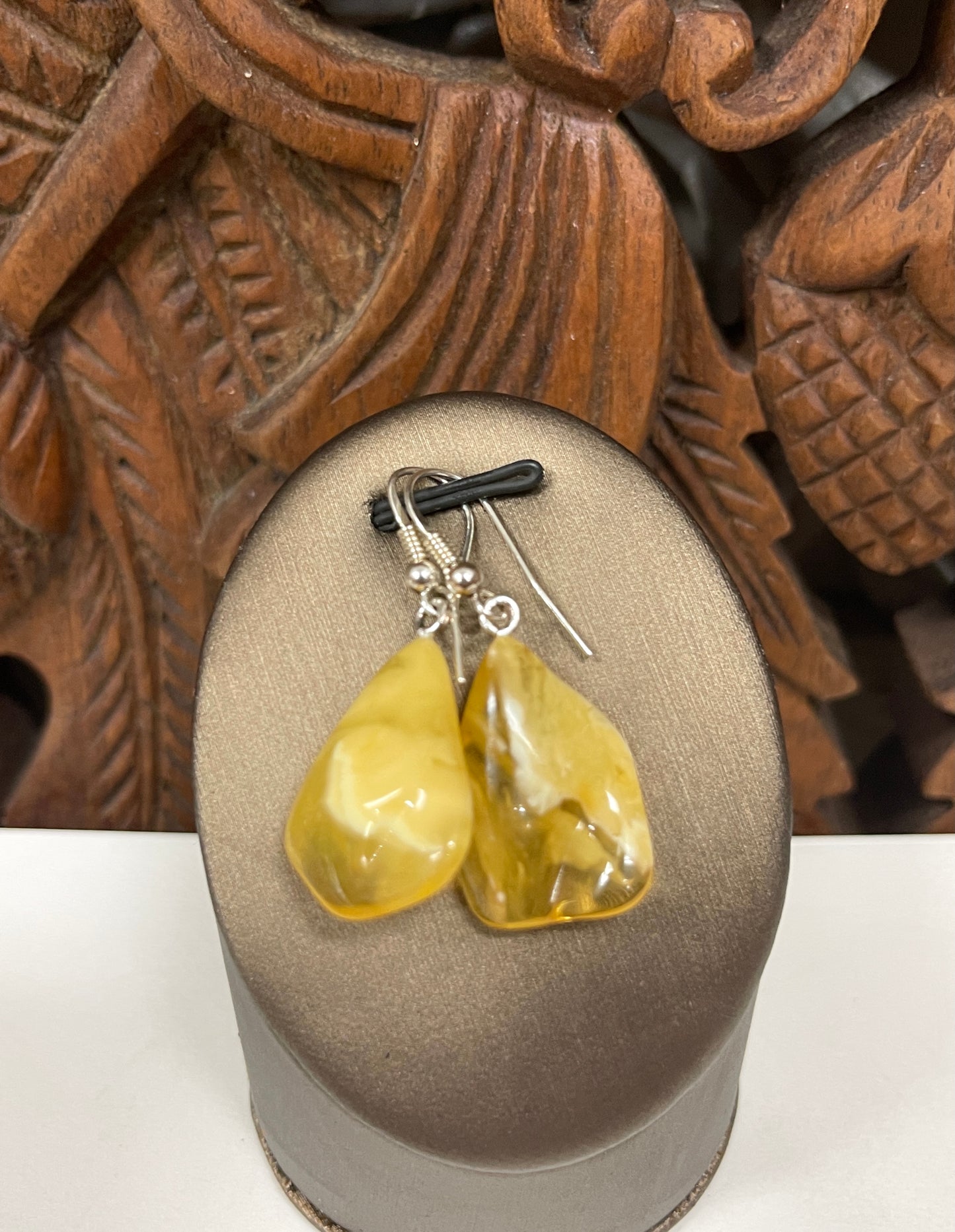 Natural Butterscotch Amber Drop Earrings