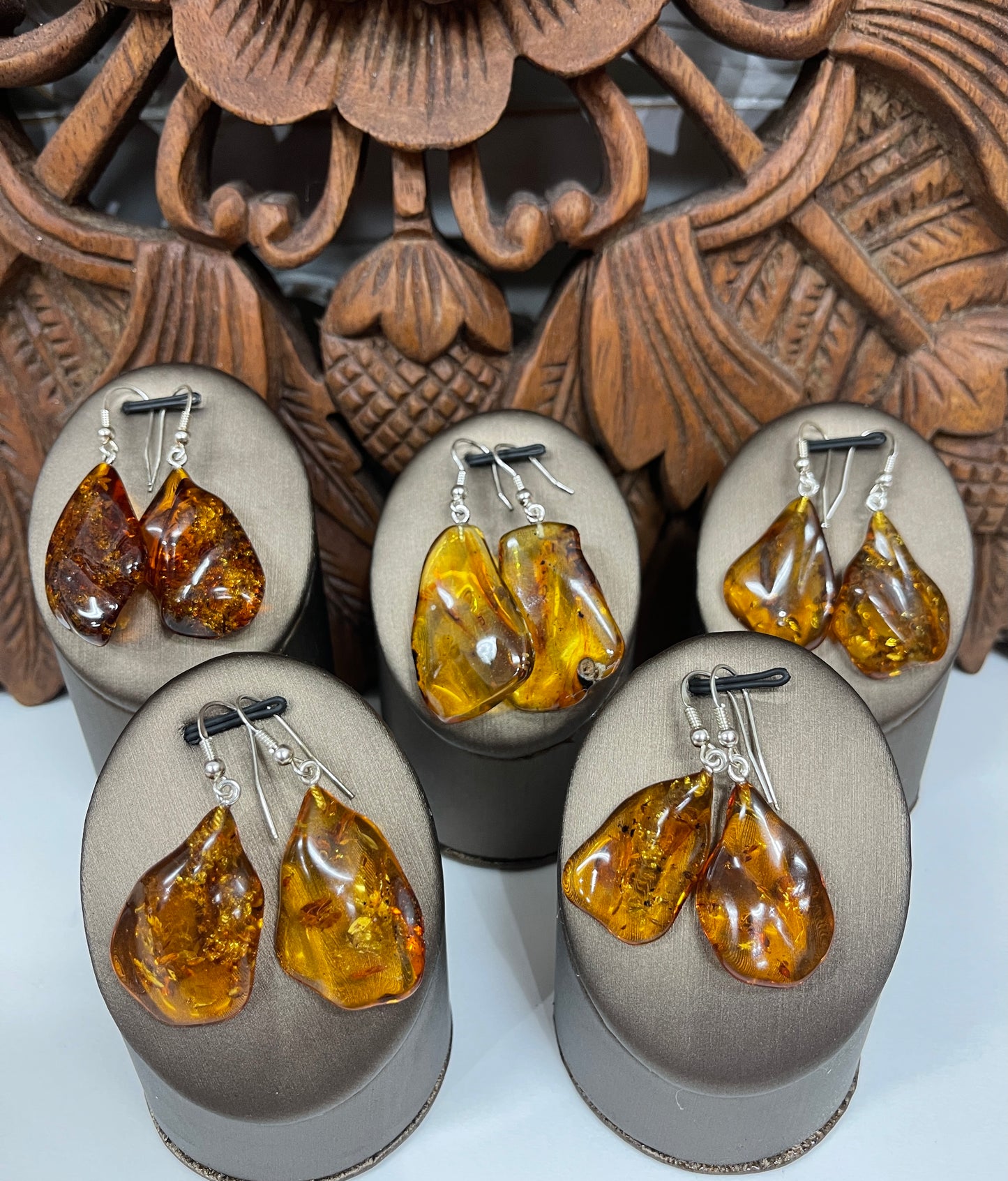 Natural Baltic Amber Drop Earrings