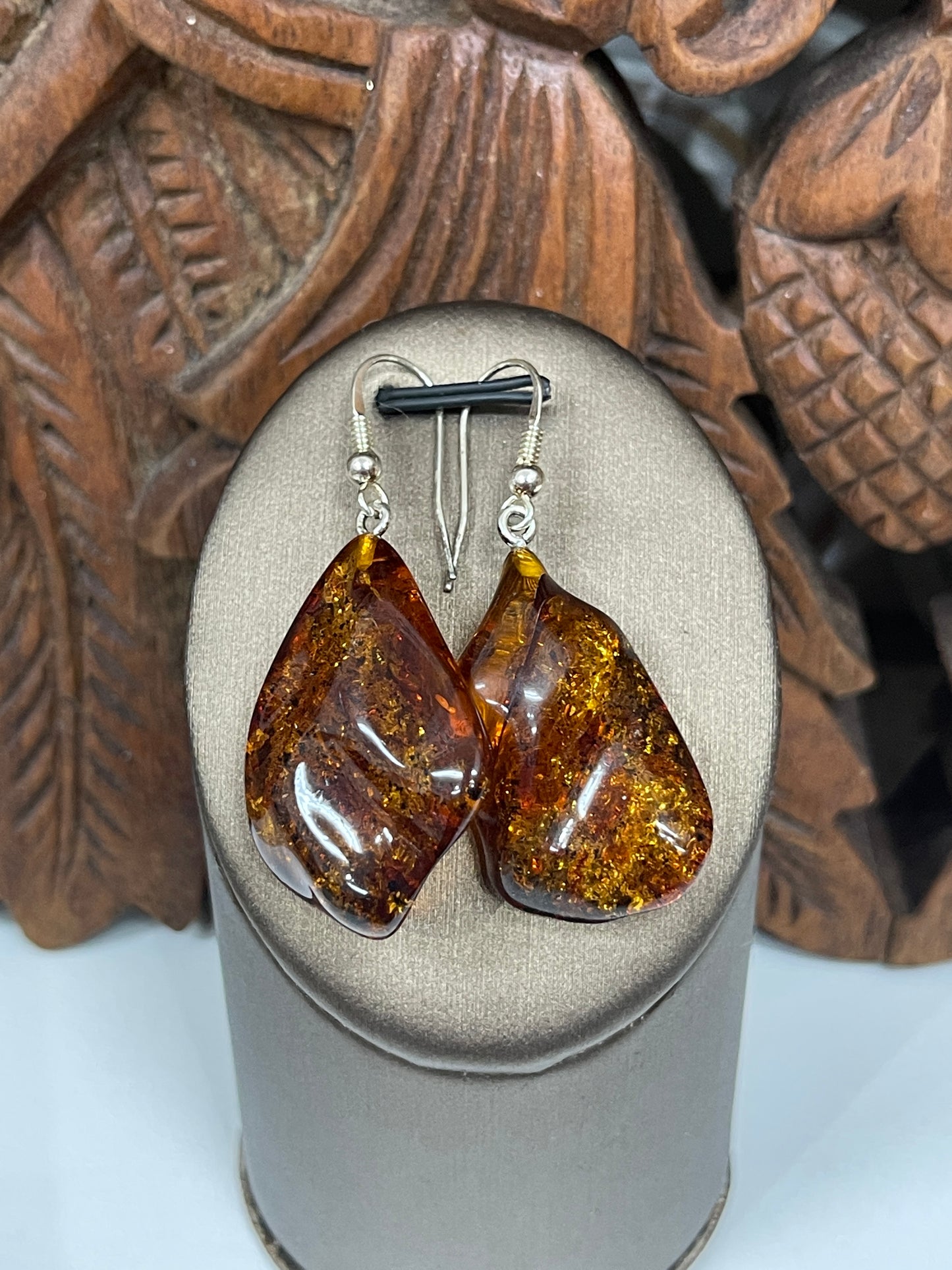 Natural Baltic Amber Drop Earrings