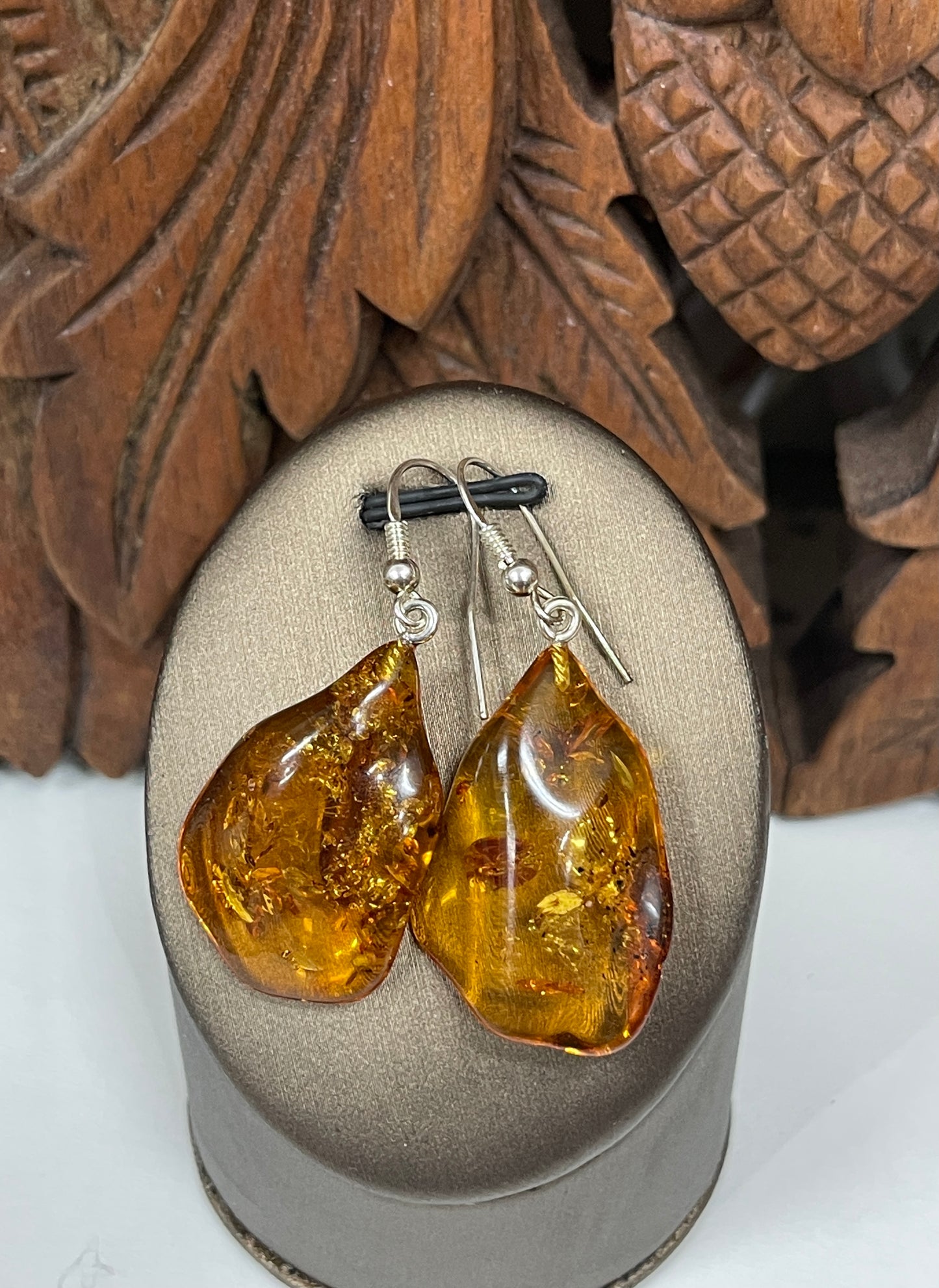 Natural Baltic Amber Drop Earrings