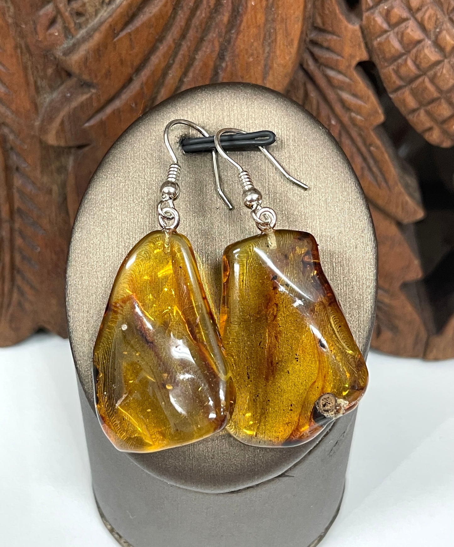 Natural Baltic Amber Drop Earrings