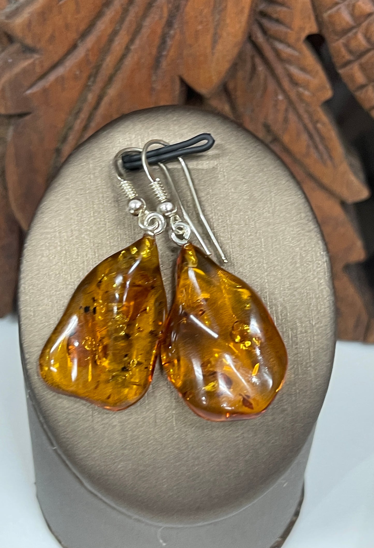 Natural Baltic Amber Drop Earrings