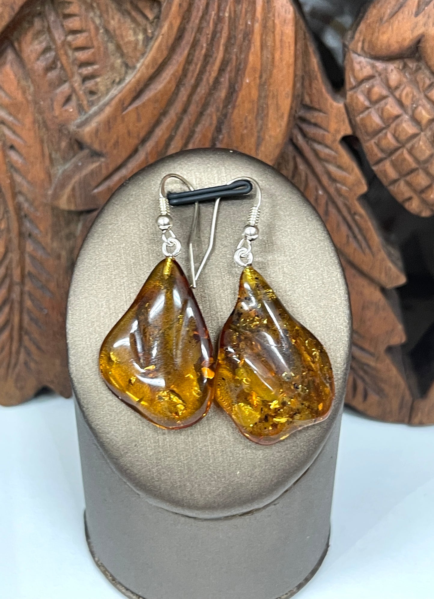 Natural Baltic Amber Drop Earrings