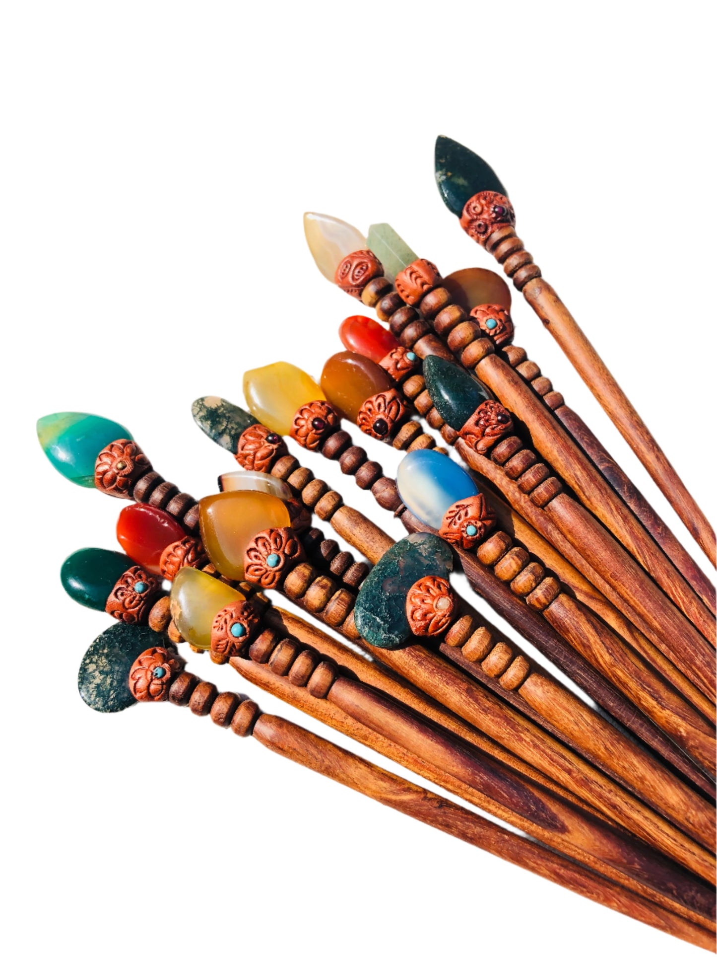 Handmade Gemstone Hair Sticks