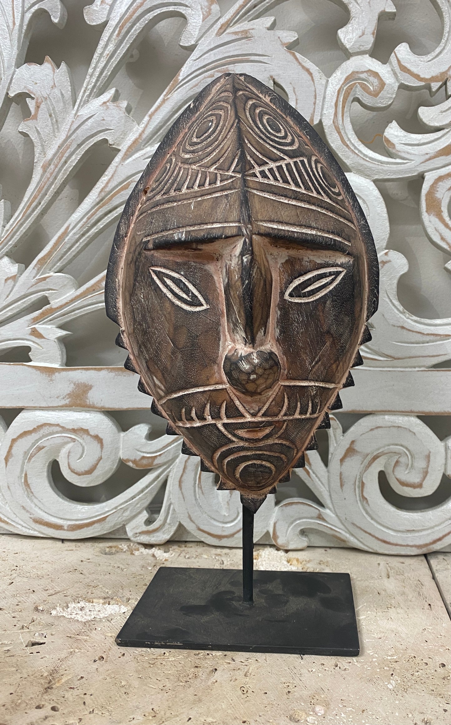 East Timor Style Masks on Stands -3 Designs Available