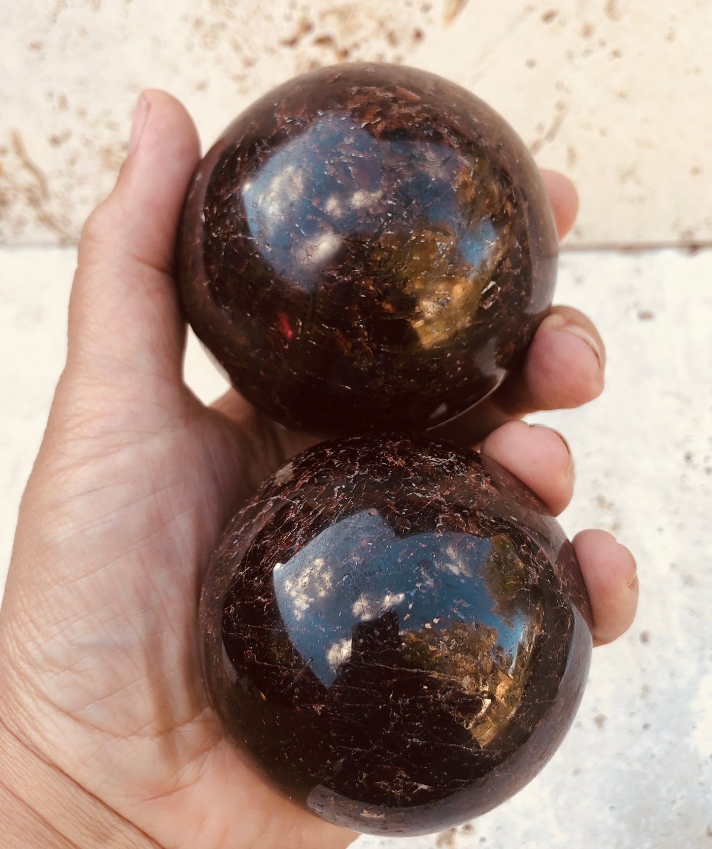 Large Garnet Spheres from India