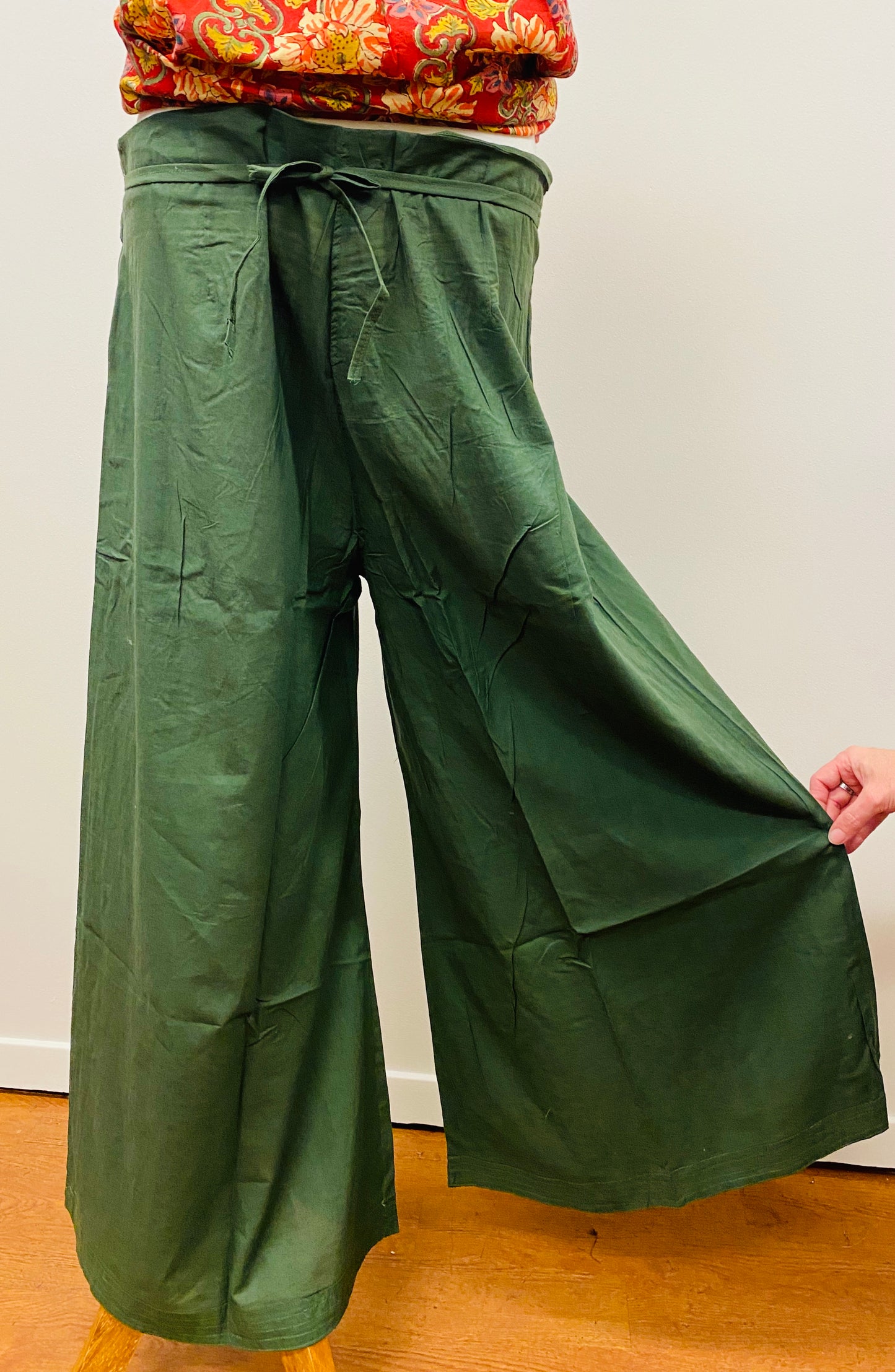 Loose fit Cotton Wide Leg Drawstring Pants - 4 Colors Available