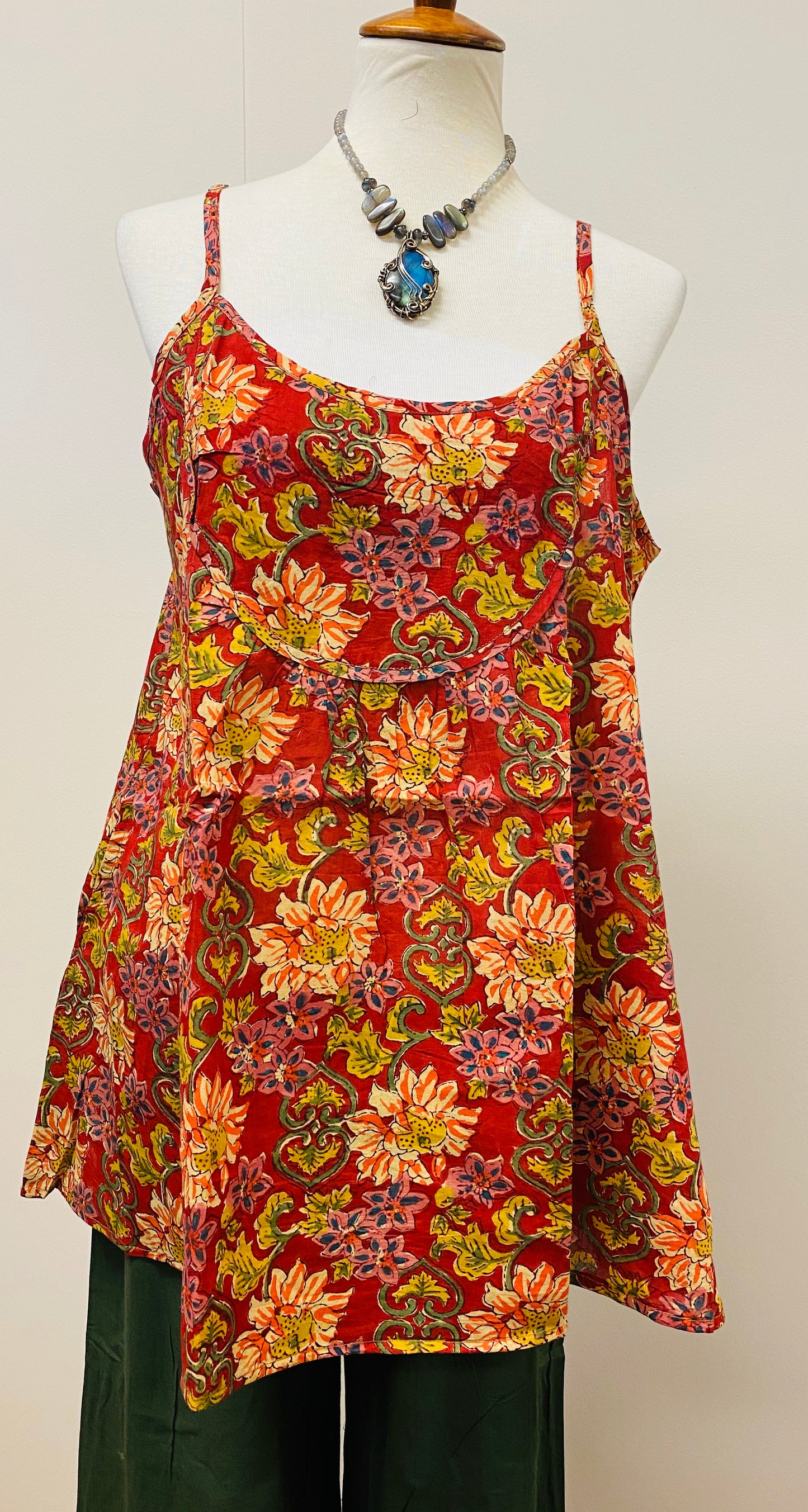 Hand Block Print Cotton Tank Top with Pockets! - 4 Patterns Available