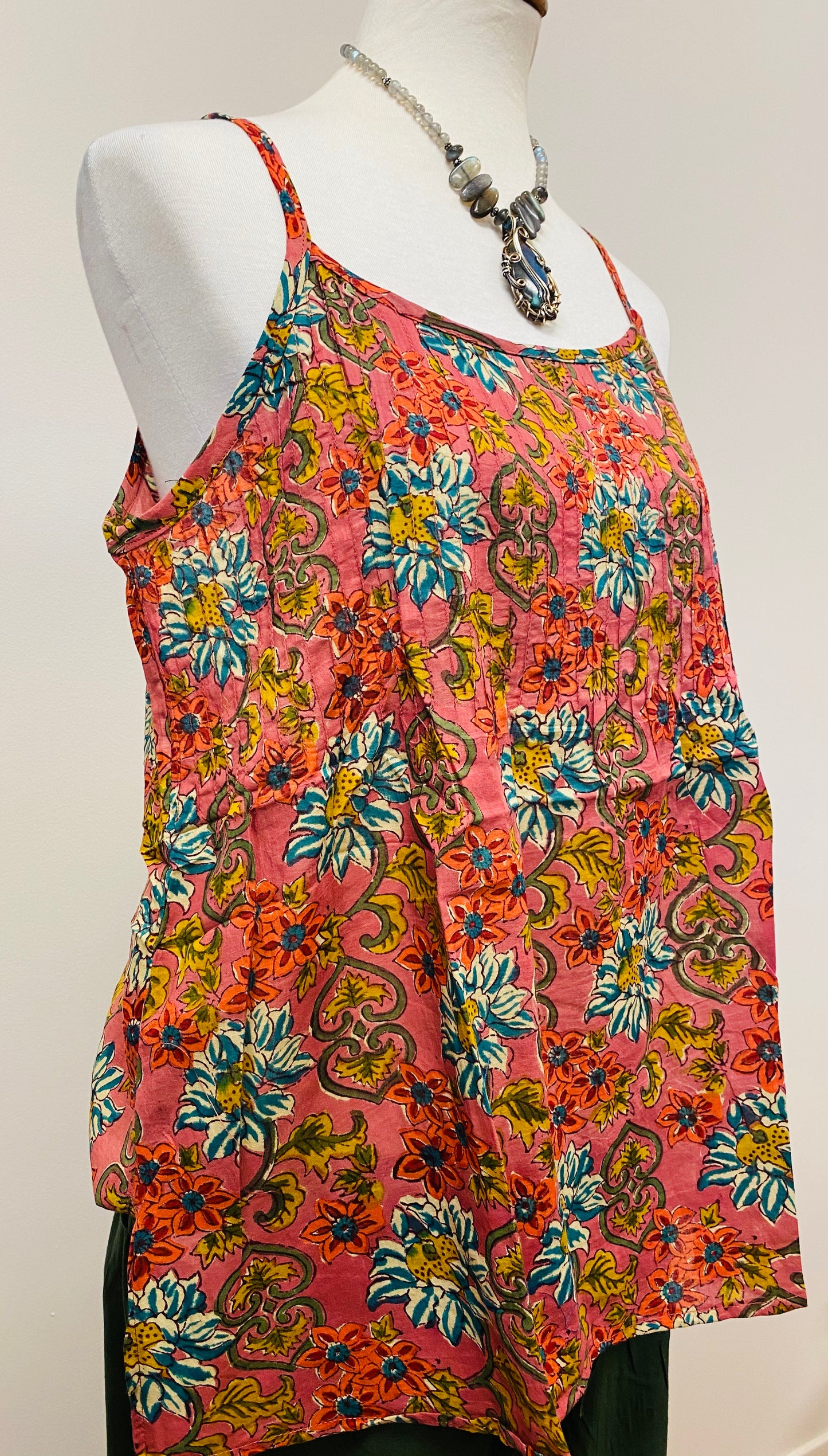 Hand Block Print Cotton Tank Top with Pockets! - 4 Patterns Available