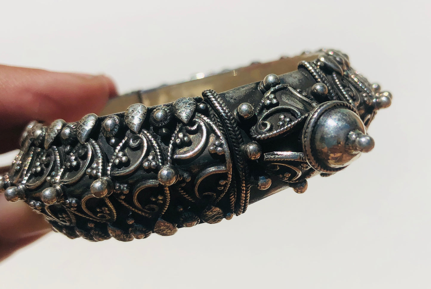 Sterling Silver Traditional Rajasthani Tribal Bracelet