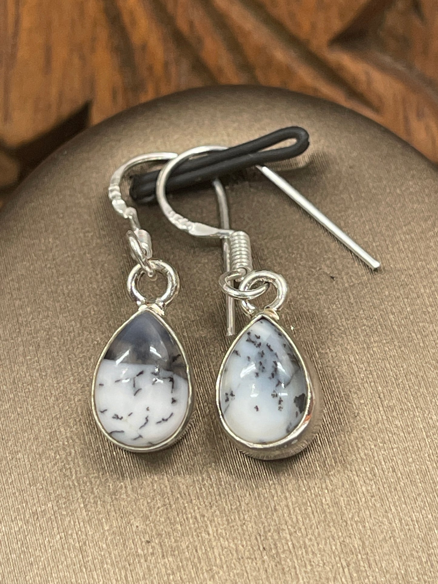 Dendritic Opal Freeform Earrings
