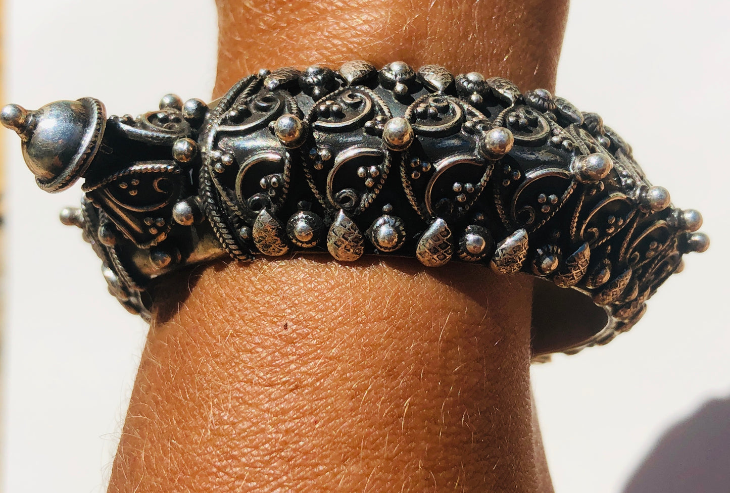 Sterling Silver Traditional Rajasthani Tribal Bracelet