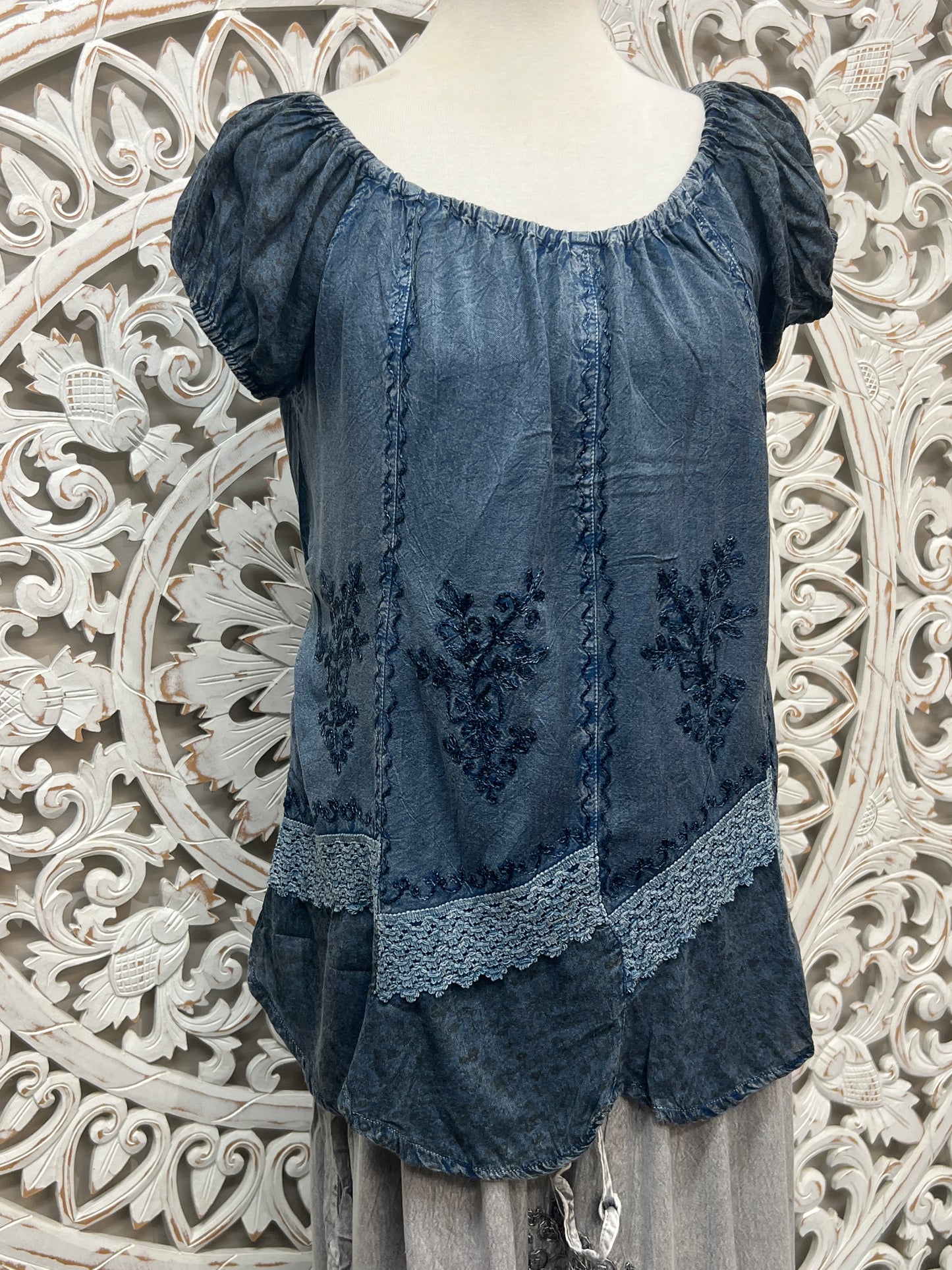 Embroidered Rayon Top