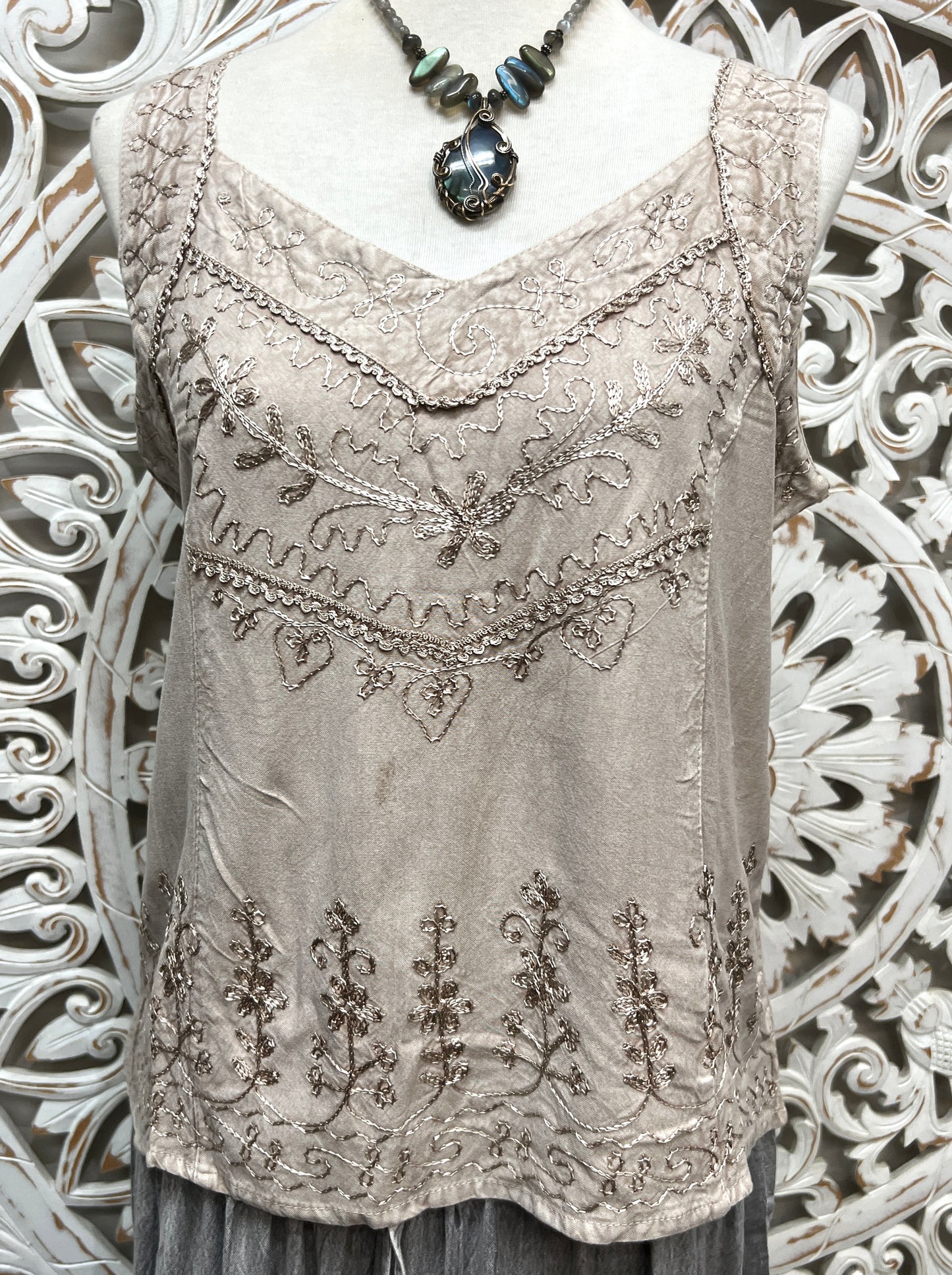 Embroidered Tank Top