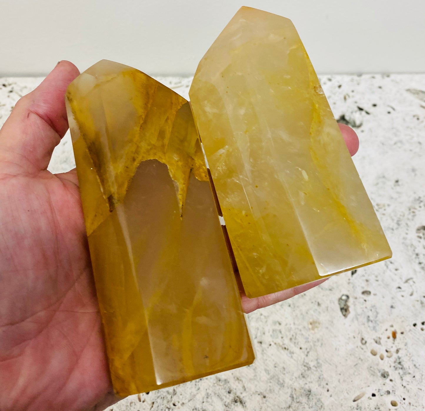 Golden Healer Quartz Base Cut Crystal Points