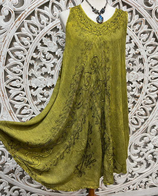 Embroidered Sleeveless Dress