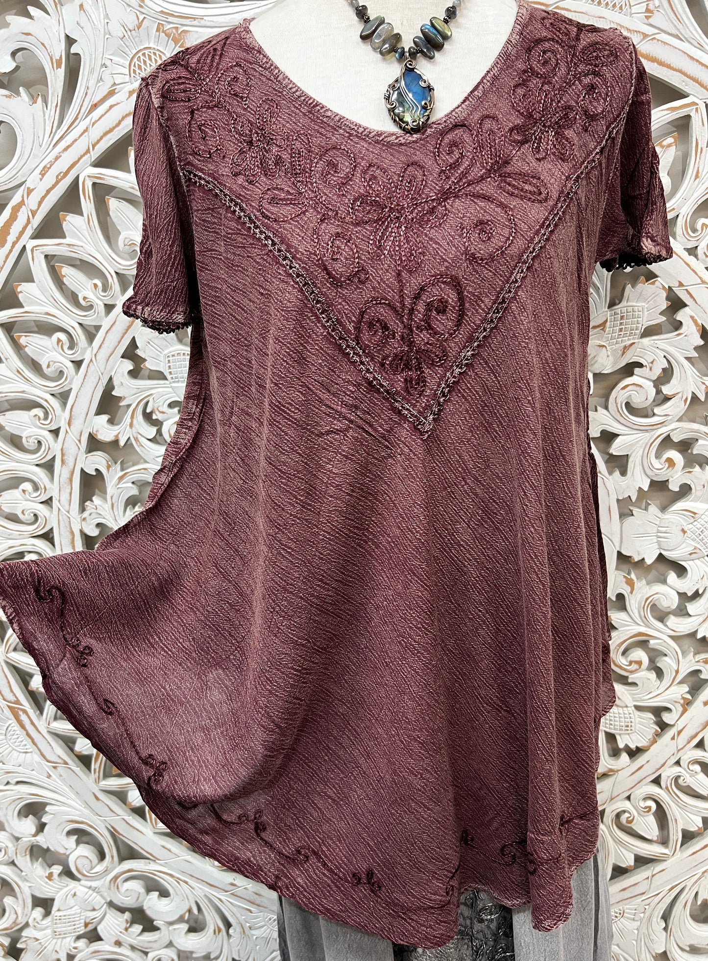 Embroidered  Loose Fit Top