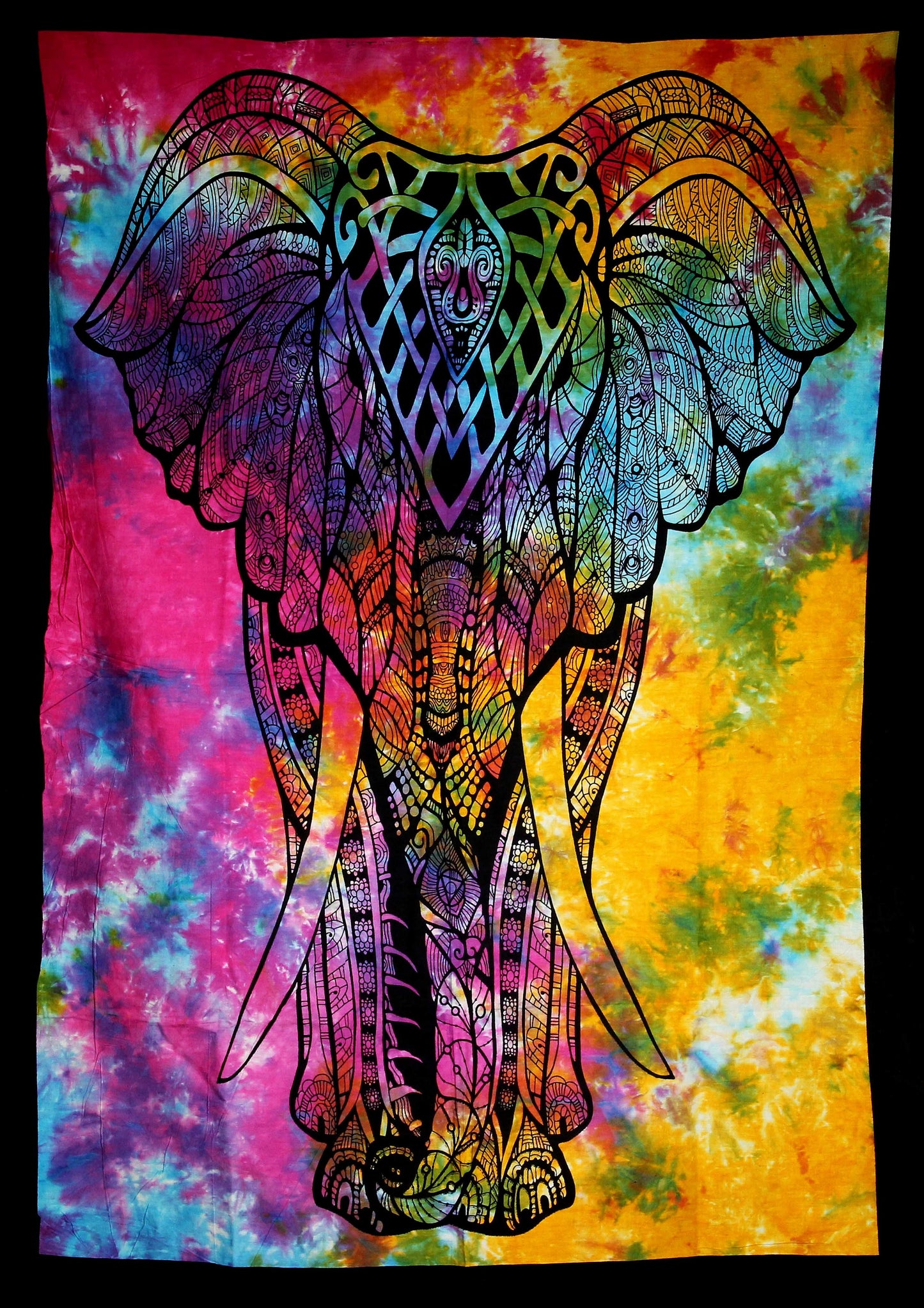 Hand printed Fabric Posters Mini Elephant Tapestries Wall Hangings - Available in 5 Colors
