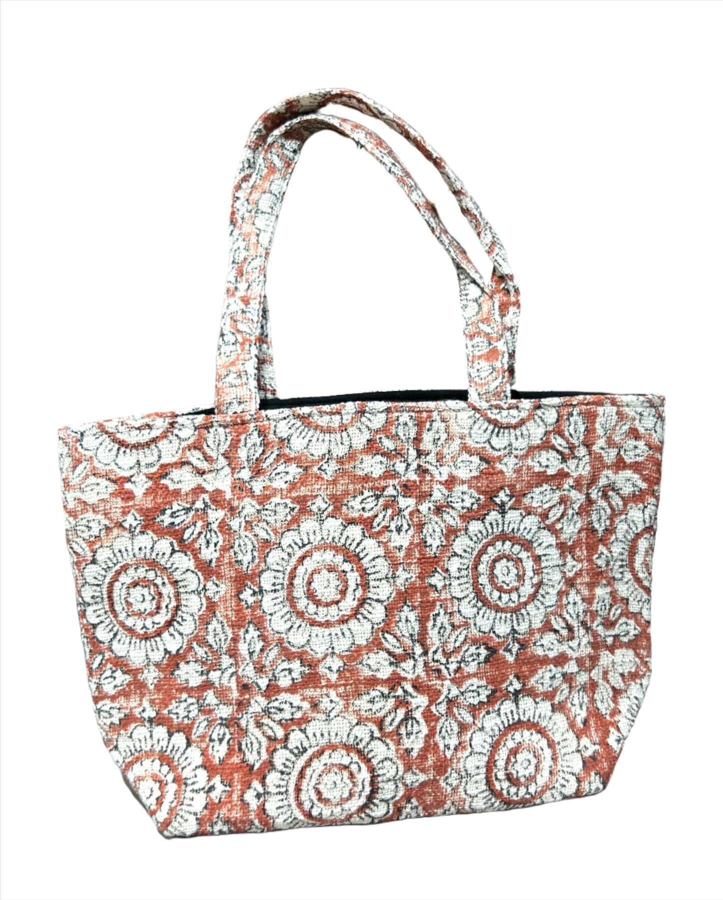 Flower Block Print Market Bag