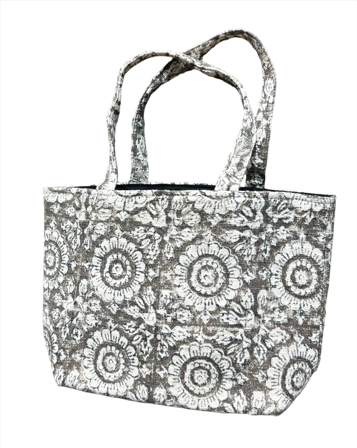 Flower Block Print Market Bag