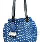 Natural Indigo Block Print Tassel Bag