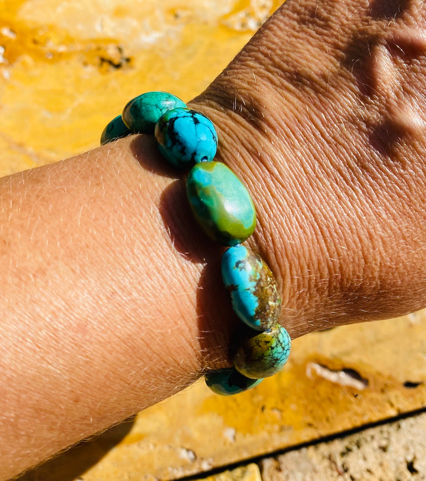 Natural Turquoise Nuggets Stretchy Bracelet