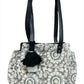 Flower Block Print Tassel Bag