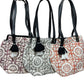 Flower Block Print Tassel Bag
