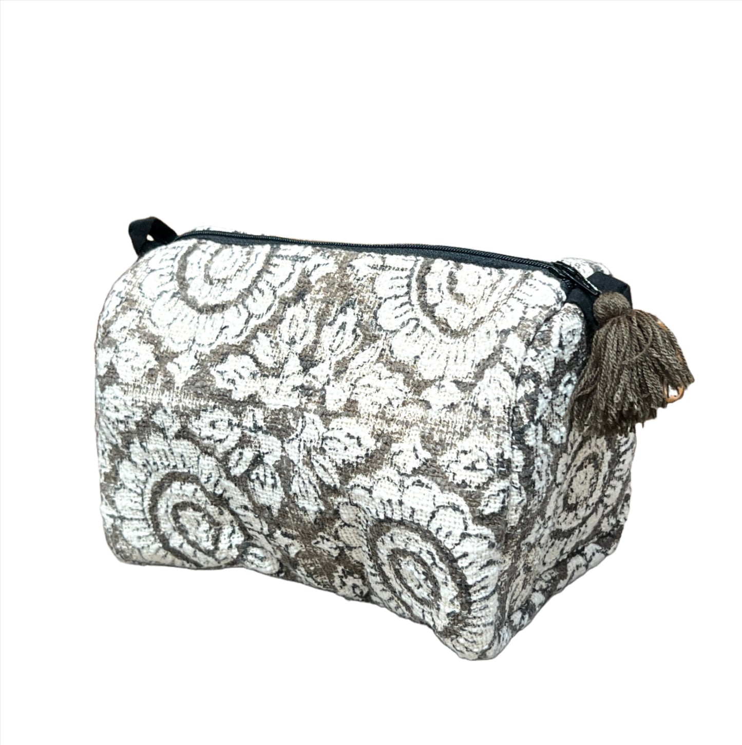 Flower Block Print Make up Bag